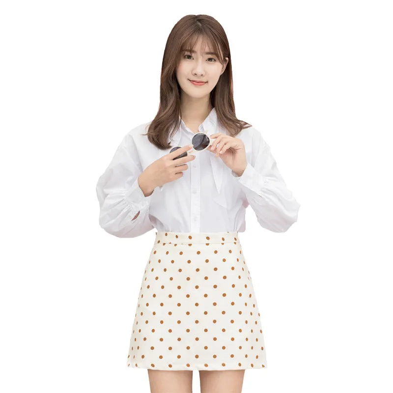 Women Poker Dot Skirt Summer Korean Hip Flattering A-Line Skirt