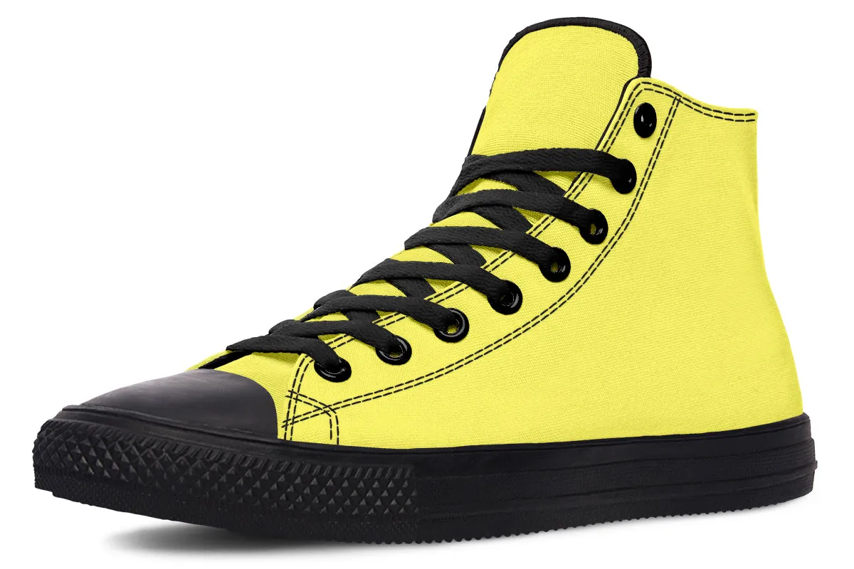 Yellow And Purple Mismatch High Tops