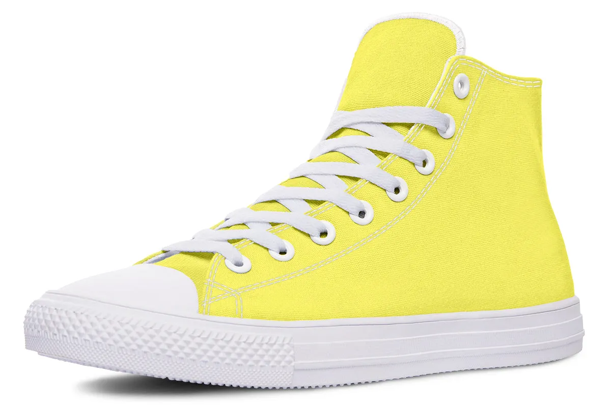 Yellow And Purple Mismatch High Tops