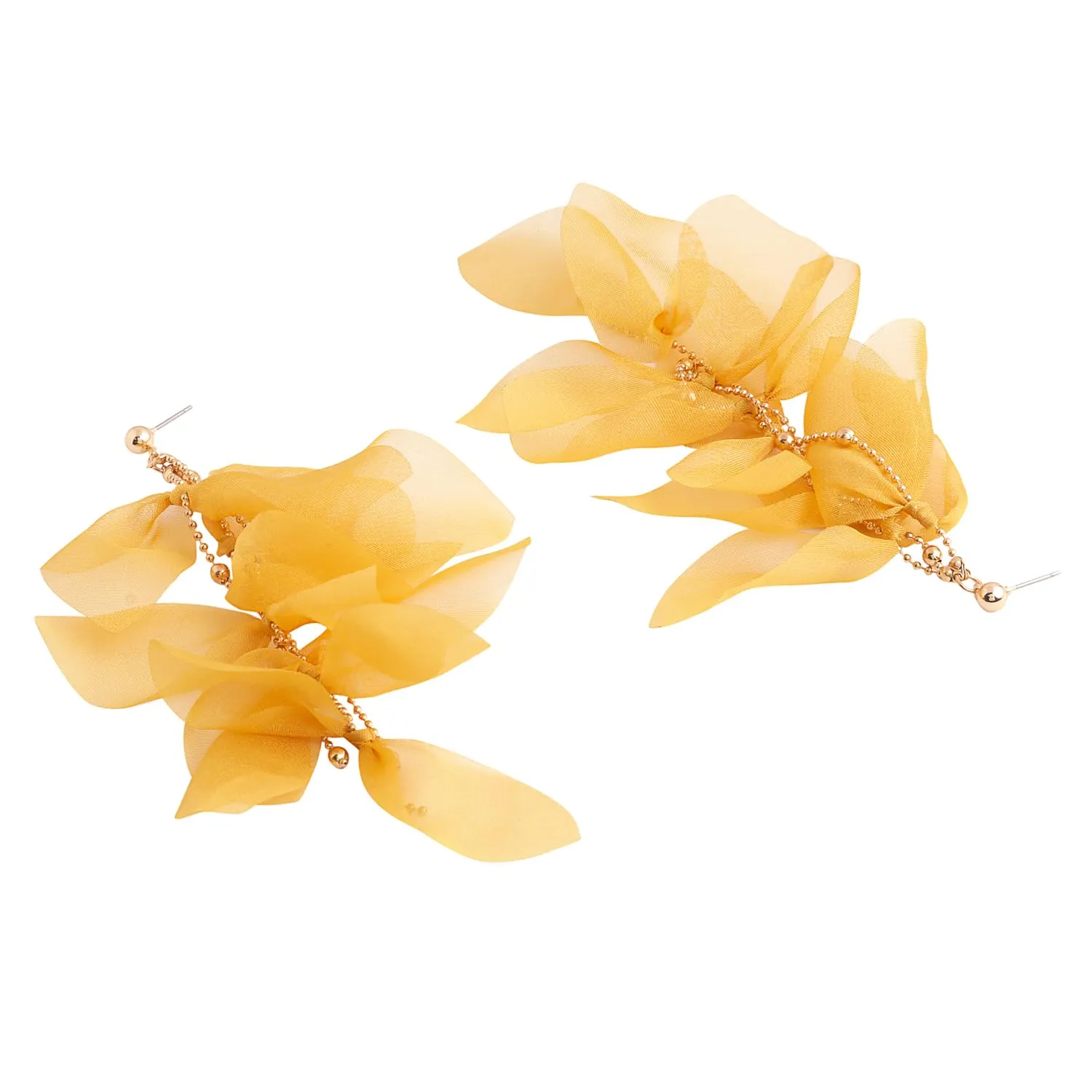 Yellow Chimes Earrings For Women Yellow color Petal Shape Designed Long Drop Dangler Earrings For Women and Girls